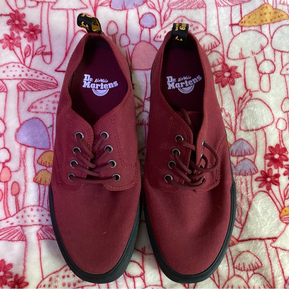 New Dr Martens Canvas Burgundy Mens Sneakers Sz 9